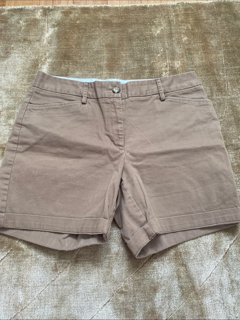 Vintage Tommy Hilfiger Brown Roll-Hem Cotton Shorts